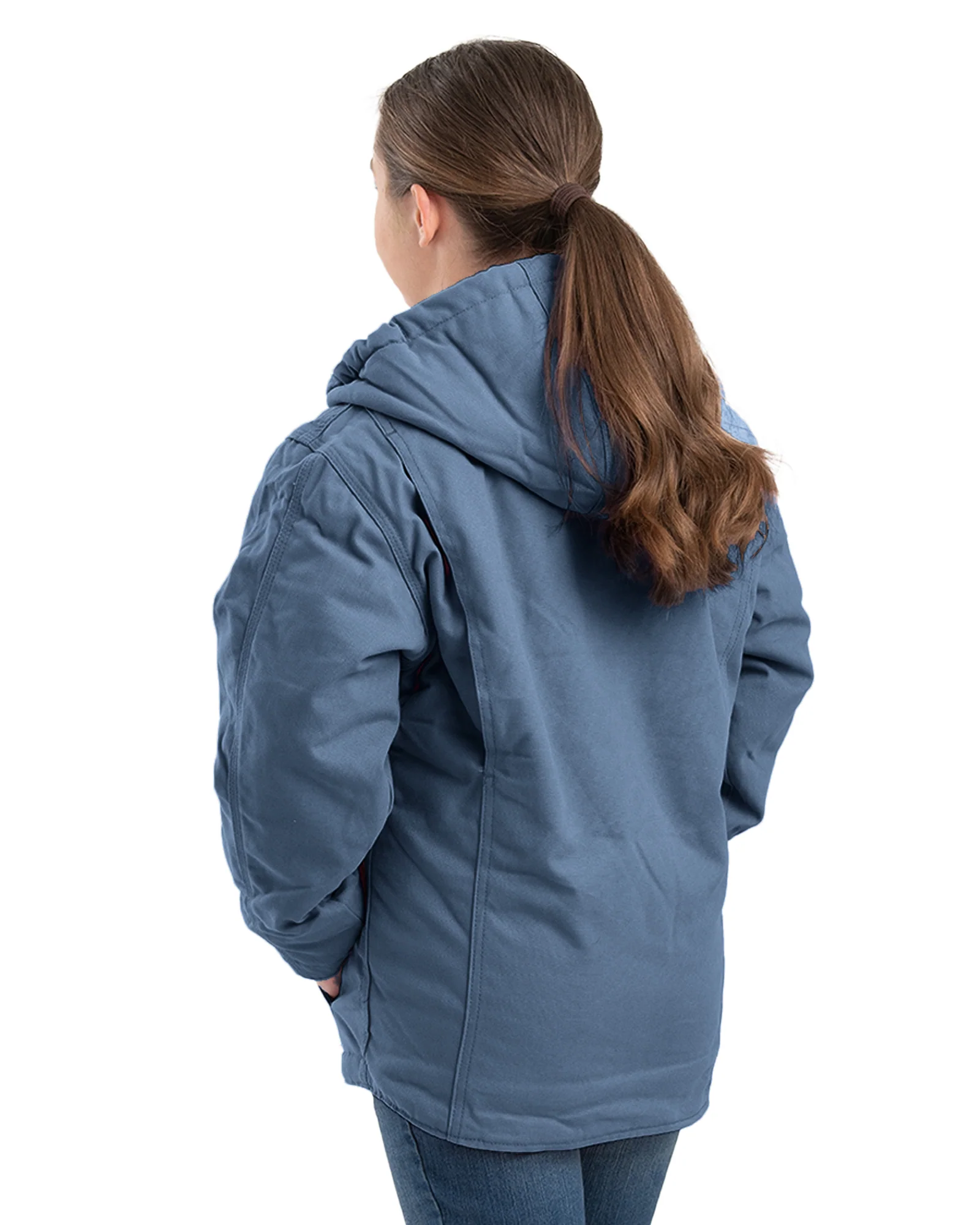 Girls' Sherpa-Lined Softstone Duck Hooded Jacket - Image 9