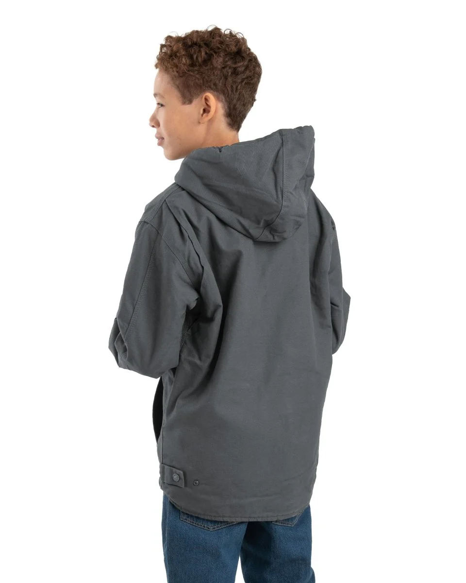 Youth Sherpa-Lined Softstone Duck Hooded Jacket - Image 5