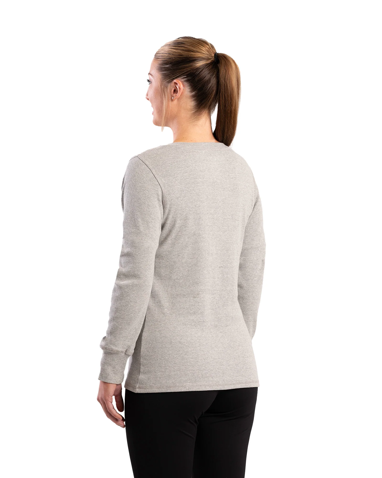 Women's Heavyweight Rib-Knit Long Sleeve Henley - Image 15