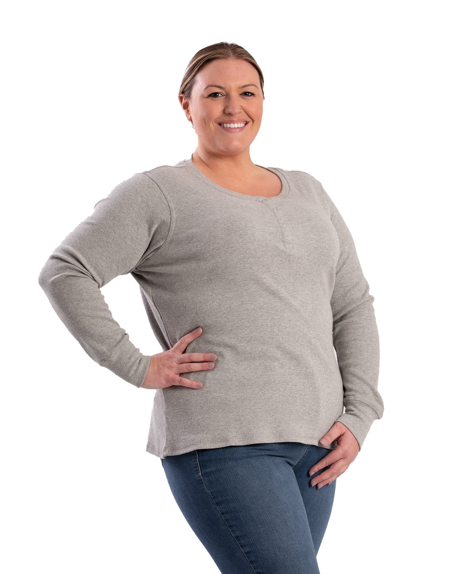 Women's Heavyweight Rib-Knit Long Sleeve Henley - Image 16