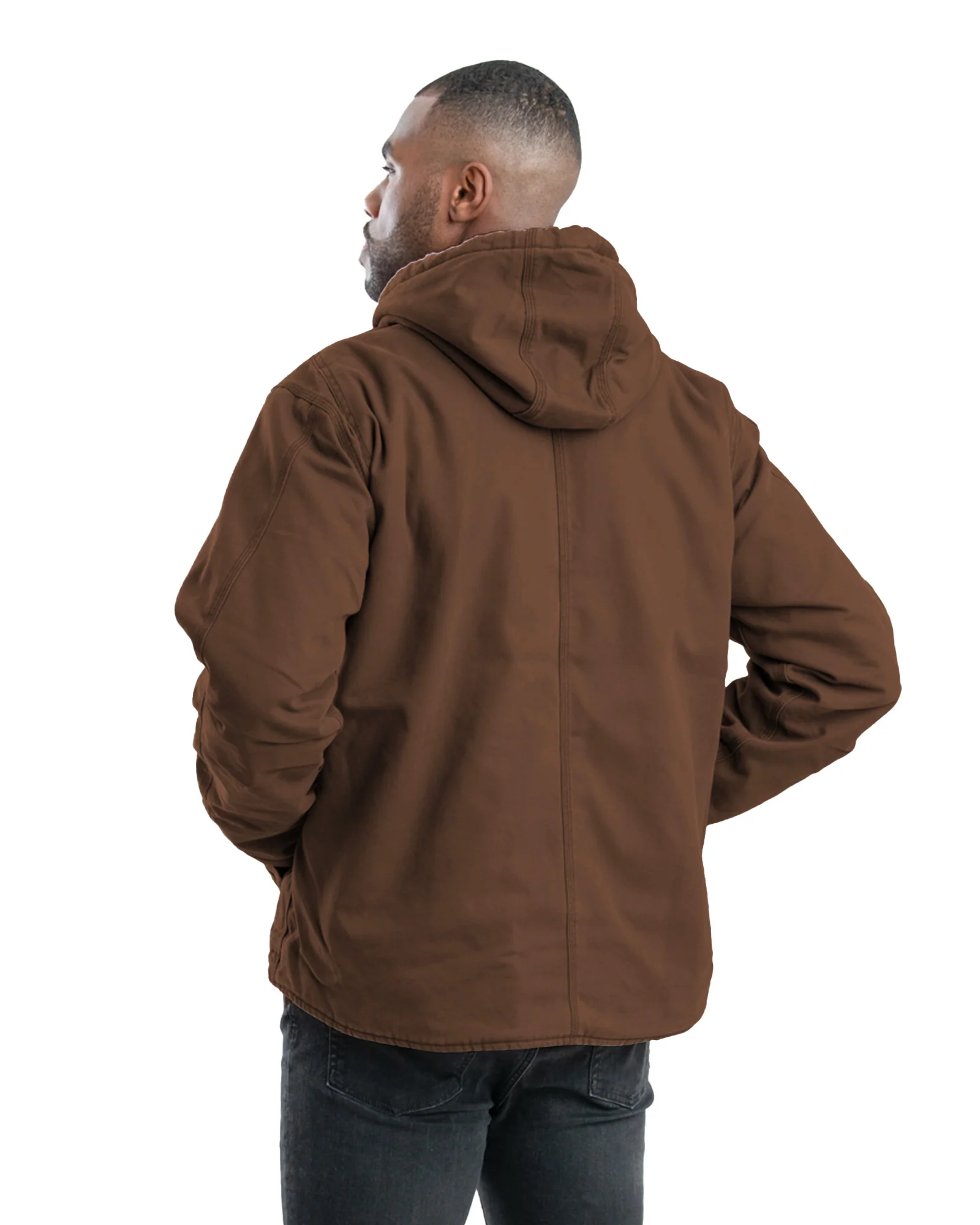 Vintage Washed Sherpa-Lined Hooded Jacket - Image 2