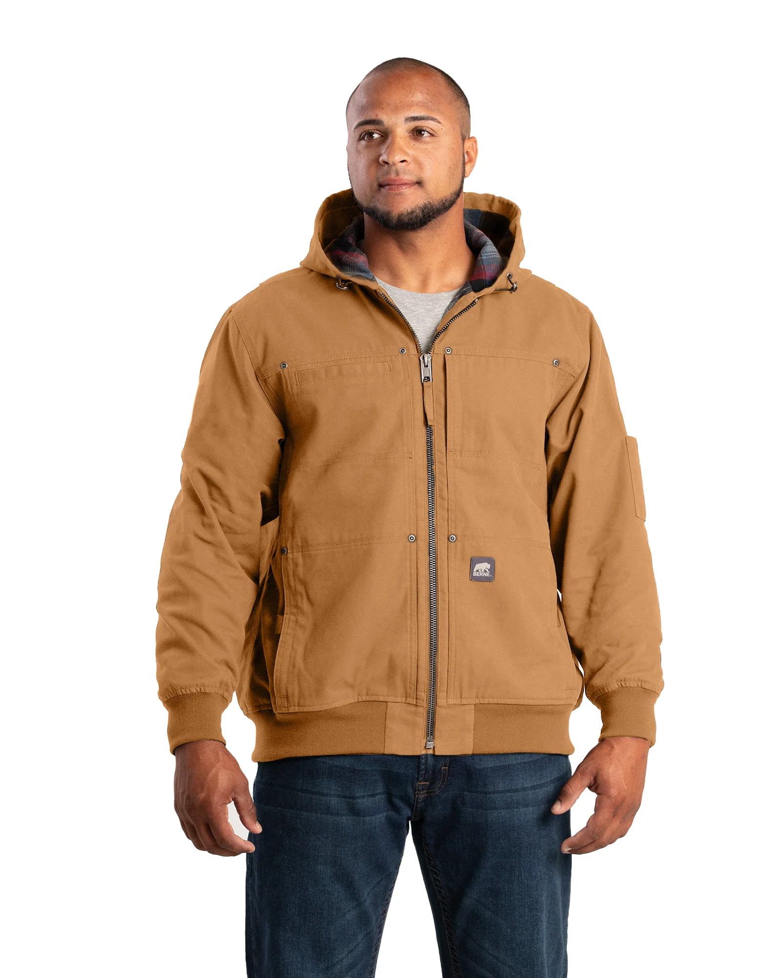 Men's Duck Flannel-Lined Hooded Work Jacket - Image 3