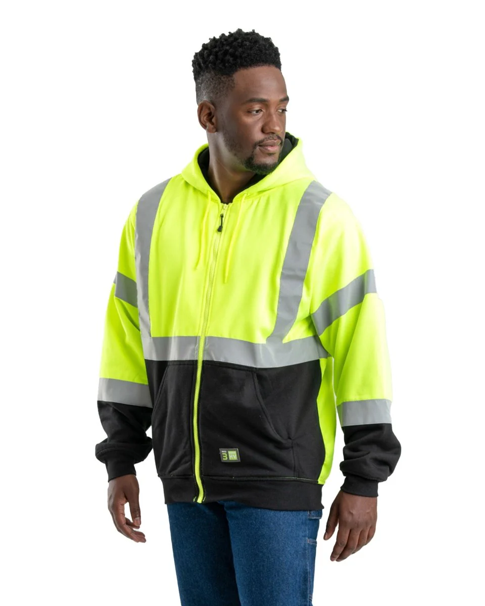 Hi Vis Class 3 Color Block Hooded Sweatshirt - Image 3