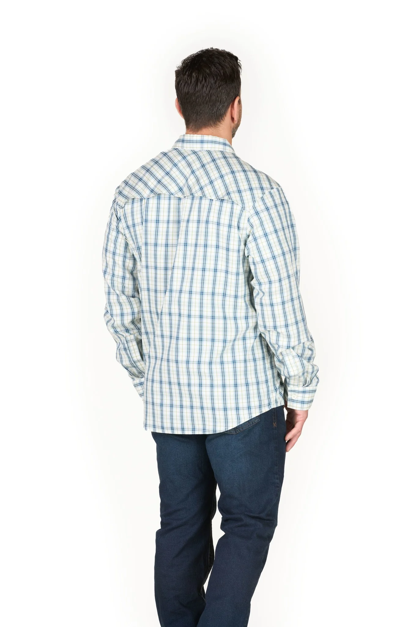 Flex UPF Button Down Plaid Long Sleeve Shirt - Image 4