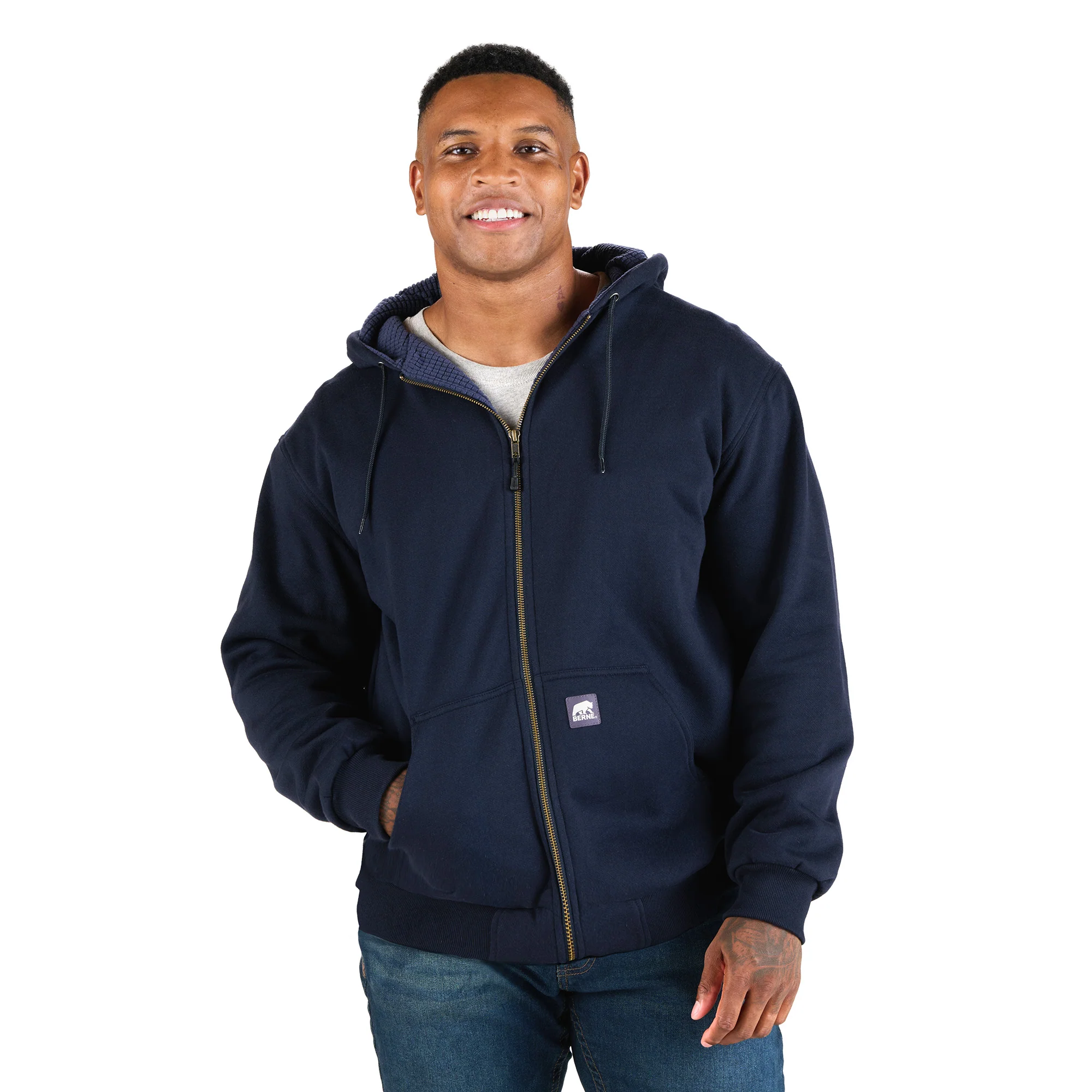 Heritage Grid Fleece-Lined Full-Zip Hooded Sweatshirt - Image 11