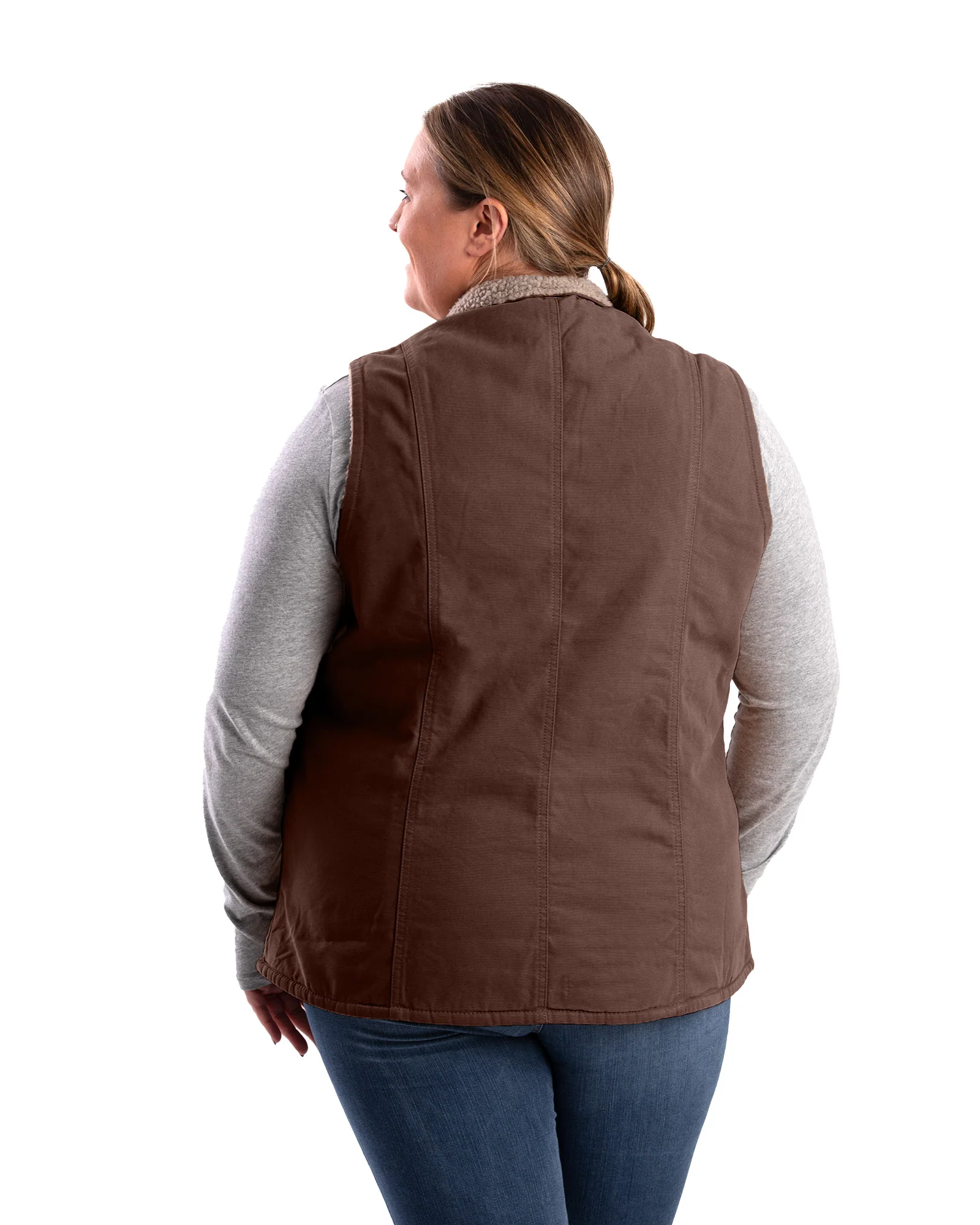 Women's Sherpa-Lined Softstone Duck Vest - Image 5